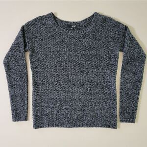 a.n.a. Women's Black Marled Crewneck Long Sleeve Pullover Sweater